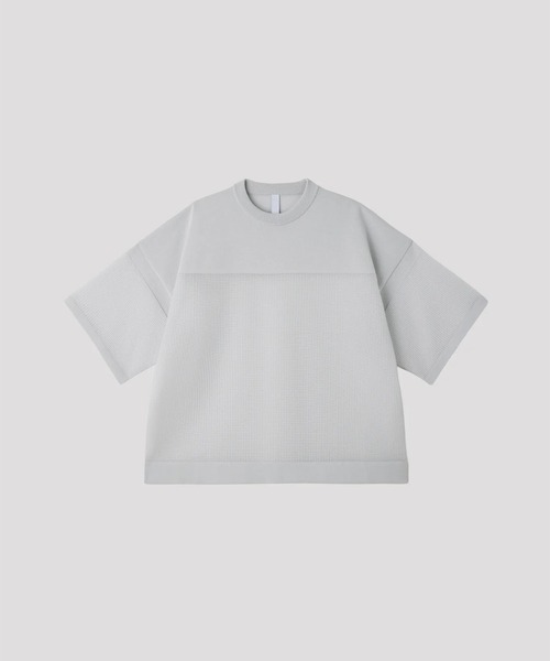 CFCL(シーエフシーエル)の「【CFCL】WAFFLE LUCENT SHORT SLEEVE TEE SHIRT(Tシャツ/カットソー・メンズ・グリーン/ライトグレー/ブラック・FREE)」の3枚目の写真