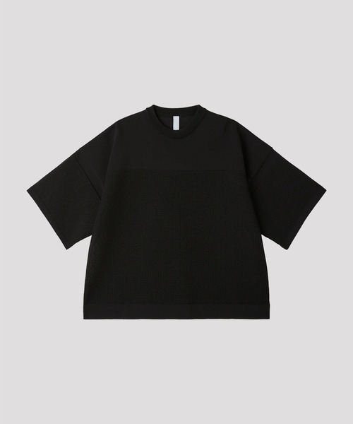 CFCL(シーエフシーエル)の「【CFCL】WAFFLE LUCENT SHORT SLEEVE TEE SHIRT(Tシャツ/カットソー・メンズ・グリーン/ライトグレー/ブラック・FREE)」の2枚目の写真