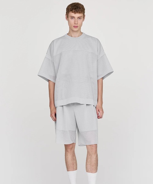 CFCL(シーエフシーエル)の「【CFCL】WAFFLE LUCENT SHORT SLEEVE TEE SHIRT(Tシャツ/カットソー・メンズ・グリーン/ライトグレー/ブラック・FREE)」の4枚目の写真