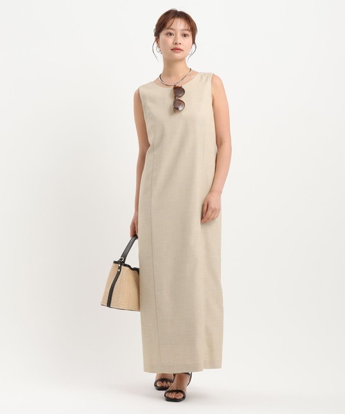 Andemiu（アンデミュウ）の「Iラインノースリーブワンピース656245（ワンピース・レディース・ブラウン/ベージュ・MEDIUM/SMALL）」の15枚目の写真