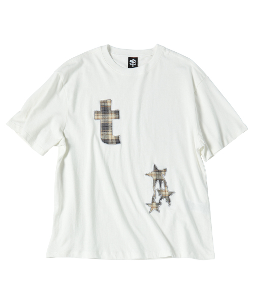 TRAVEL(トラベル)の「メルティングチェックアプリケ半袖Tシャツホワイト(Tシャツ/カットソー・レディース・その他・SMALL/MEDIUM/LARGE/X-LARGE)」の1枚目の写真