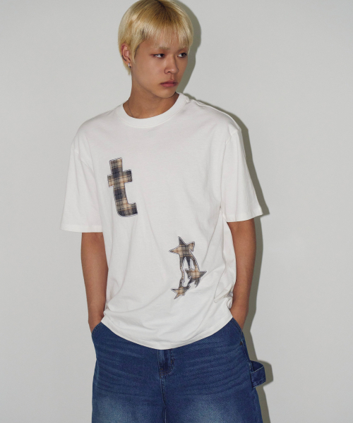 TRAVEL(トラベル)の「メルティングチェックアプリケ半袖Tシャツホワイト(Tシャツ/カットソー・レディース・その他・SMALL/MEDIUM/LARGE/X-LARGE)」の5枚目の写真