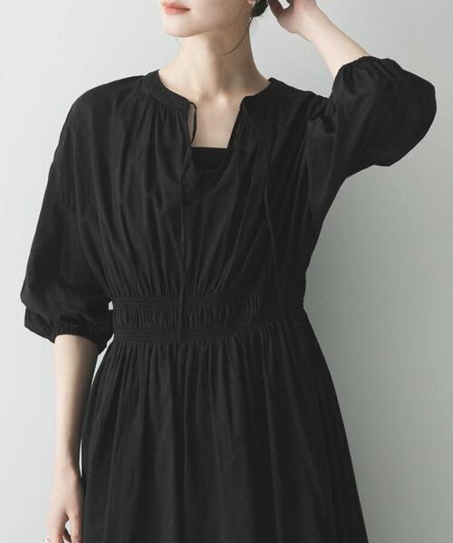 URBAN RESEARCH（アーバンリサーチ）の「コットンボイルシャーリングワンピース（ワンピース・レディース・ブラック/ブラウン・FREE）」の9枚目の写真