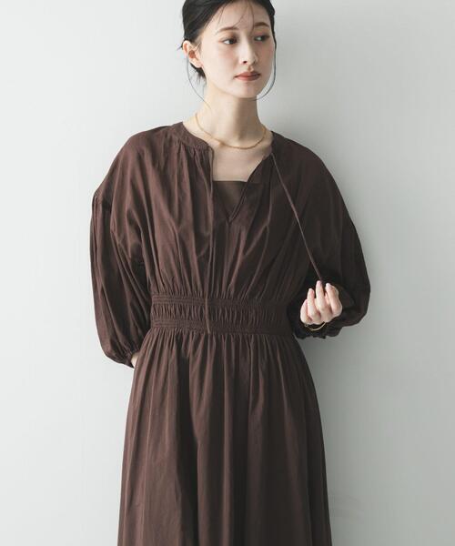 URBAN RESEARCH（アーバンリサーチ）の「コットンボイルシャーリングワンピース（ワンピース・レディース・ブラック/ブラウン・FREE）」の20枚目の写真