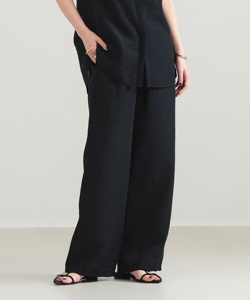 Demi-Luxe BEAMS(デミルクス ビームス)の「レーヨンリネン ドロスト イージーパンツ(その他パンツ・レディース・ベージュ/イエロー系その他2/ブラック・36/38)」の1枚目の写真