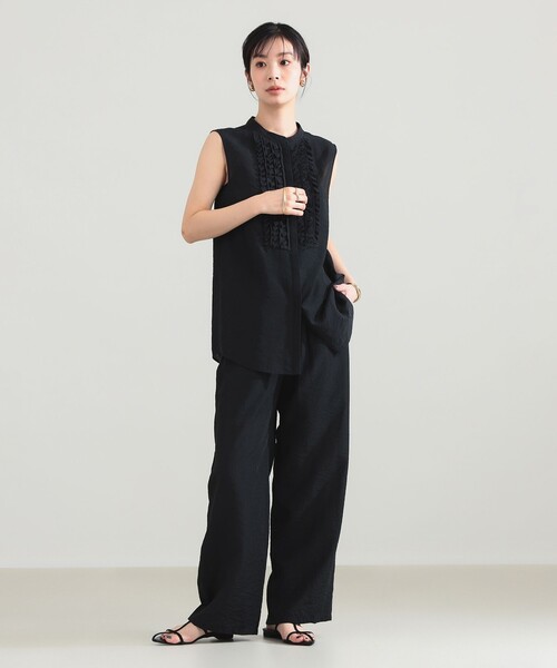 Demi-Luxe BEAMS(デミルクス ビームス)の「レーヨンリネン ドロスト イージーパンツ(その他パンツ・レディース・ベージュ/イエロー系その他2/ブラック・36/38)」の14枚目の写真
