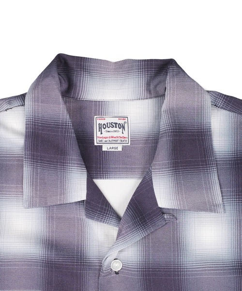 HOUSTON(ヒューストン)の「【UT207】【HOUSTON/ヒューストン】OMBRE CHECK S/S SHIRT 41285(シャツ/ブラウス・メンズ・ブラック/パープル・LARGE)」の16枚目の写真