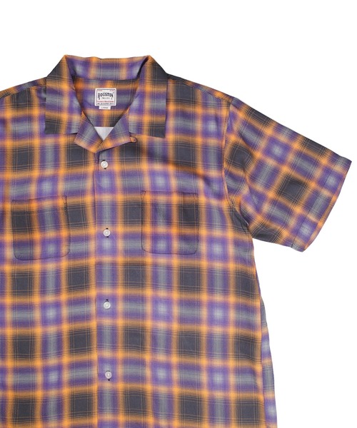 HOUSTON(ヒューストン)の「【UT207】【HOUSTON/ヒューストン】OMBRE CHECK S/S SHIRT 41285(シャツ/ブラウス・メンズ・ブラック/パープル・LARGE)」の7枚目の写真