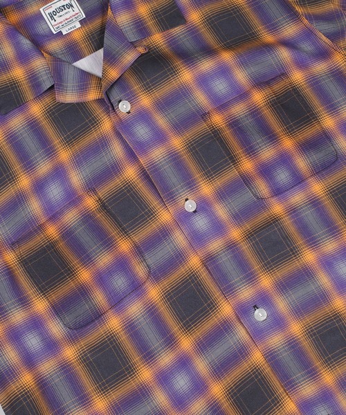 HOUSTON(ヒューストン)の「【UT207】【HOUSTON/ヒューストン】OMBRE CHECK S/S SHIRT 41285(シャツ/ブラウス・メンズ・ブラック/パープル・LARGE)」の5枚目の写真