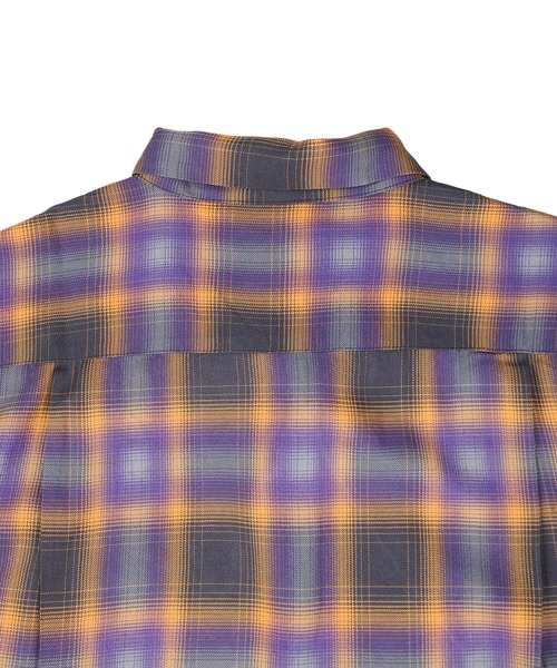 HOUSTON(ヒューストン)の「【UT207】【HOUSTON/ヒューストン】OMBRE CHECK S/S SHIRT 41285(シャツ/ブラウス・メンズ・ブラック/パープル・LARGE)」の3枚目の写真