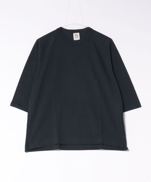 TONE SELECT WEAR（トーンセレクトウェア）の「CROSS&STITCH(クロスアンドステッチ) オープンエンド リラックスフィット ラグラン 7分袖 Tシャツ (OE1250)（Tシャツ/カットソー・メンズ・ホワイト/ネイビー/グレー系その他/ブラック・X-LARGE/LARGE/MEDIUM/SMALL）」の4枚目の写真