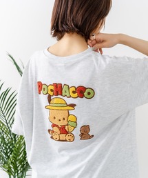 【sanrio/サンリオ】【ゆったりルーズシルエット】日焼けキャラクター サガラ刺繍Tシャツ ハローキティ クロミ ポチャッコ y2k 平成レトロ