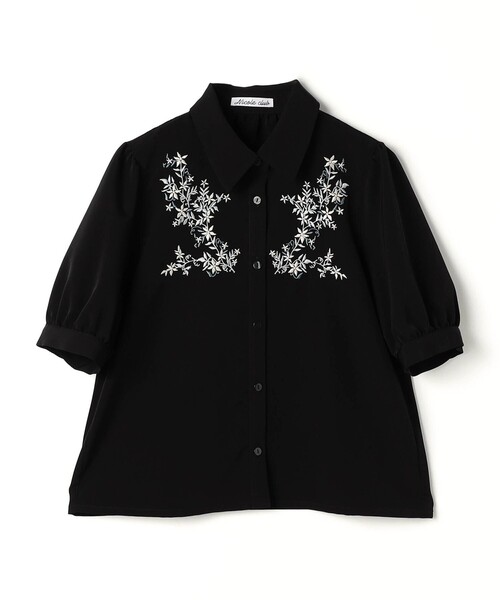 NICOLE CLUB（ニコル　クラブ）の「ボタニカル刺繍ブラウス（シャツ/ブラウス・レディース・ライトグリーン/ブラック/オフホワイト・M）」の14枚目の写真