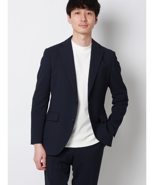 SUIT SQUARE(スーツスクエア)の「オフィT/モックネックTシャツ/長袖/ウォッシャブル/プレーティング天竺/無地(Tシャツ/カットソー・メンズ・ブラック/グレー/ホワイト/ネイビー・S/M/L/LL/3L)」の16枚目の写真