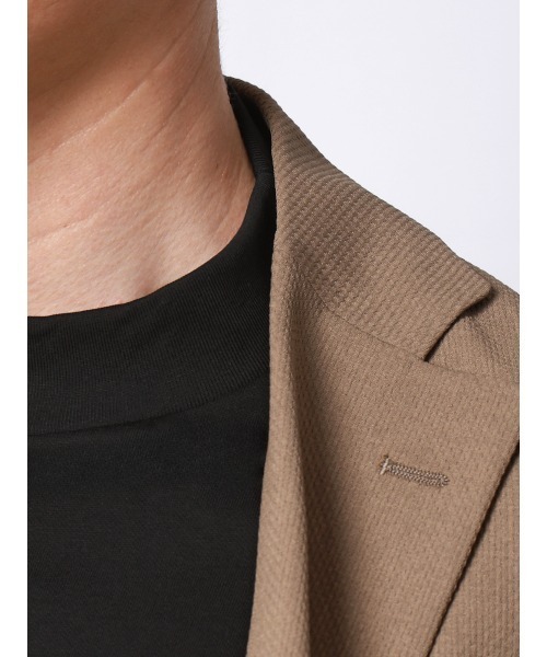 SUIT SQUARE(スーツスクエア)の「オフィT/モックネックTシャツ/長袖/ウォッシャブル/プレーティング天竺/無地(Tシャツ/カットソー・メンズ・ブラック/グレー/ホワイト/ネイビー・S/M/L/LL/3L)」の22枚目の写真
