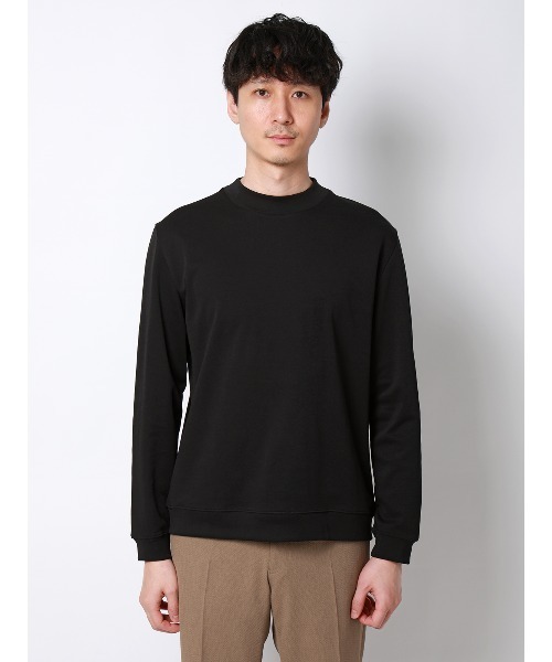 SUIT SQUARE(スーツスクエア)の「オフィT/モックネックTシャツ/長袖/ウォッシャブル/プレーティング天竺/無地(Tシャツ/カットソー・メンズ・ブラック/グレー/ホワイト/ネイビー・S/M/L/LL/3L)」の17枚目の写真