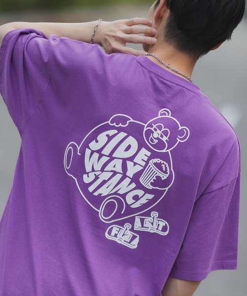 SIDEWAY STANCE(サイドウェイスタンス)の「【SIDEWAY STANCE】ファットベアー 半袖Tシャツ(Tシャツ/カットソー・メンズ・パープル/ホワイト/ダークブルー/ブラック・SMALL/X-LARGE/MEDIUM/LARGE)」の1枚目の写真
