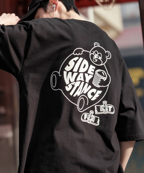 SIDEWAY STANCE(サイドウェイスタンス)の「【SIDEWAY STANCE】ファットベアー 半袖Tシャツ(Tシャツ/カットソー・メンズ・パープル/ホワイト/ダークブルー/ブラック・SMALL/X-LARGE/MEDIUM/LARGE)」の3枚目の写真