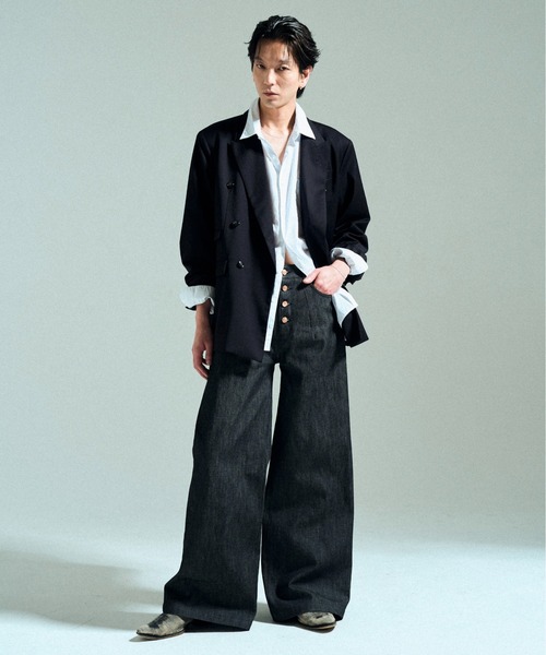 CAMPHOR WOOD（カンファーウッド）の「【MADE IN JAPAN】13OZ RIGID STRAIGHT SLUB DENIM / 【国産デニム】13ozリジッドストレートスラブデニム（デニムパンツ・メンズ・ブラック・SMALL/MEDIUM/LARGE）」の3枚目の写真