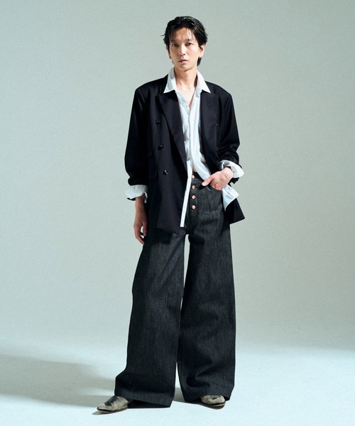CAMPHOR WOOD（カンファーウッド）の「【MADE IN JAPAN】13OZ RIGID STRAIGHT SLUB DENIM / 【国産デニム】13ozリジッドストレートスラブデニム（デニムパンツ・メンズ・ブラック・SMALL/MEDIUM/LARGE）」の2枚目の写真