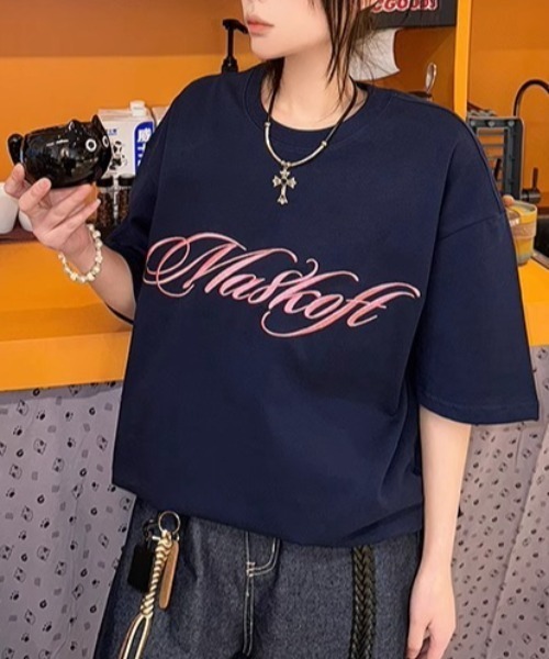 Vipoa(ヴィポア)の「Lettering Tshirt(Tシャツ/カットソー・レディース・ブラック/グレー/ネイビー/ホワイト・FREE)」の6枚目の写真