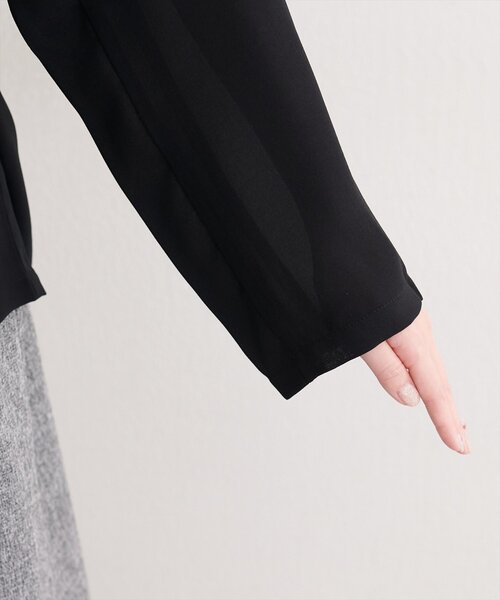 natural couture(ナチュラルクチュール)の「ベルト付きシアージャケット(テーラードジャケット・レディース・ベージュ/オフホワイト/ブラック/サックスブルー・FREE)」の20枚目の写真