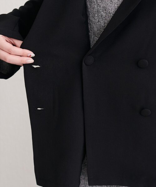 natural couture(ナチュラルクチュール)の「ベルト付きシアージャケット(テーラードジャケット・レディース・ベージュ/オフホワイト/ブラック/サックスブルー・FREE)」の22枚目の写真