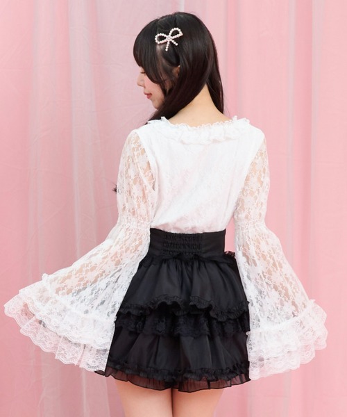 Secret Honey（シークレットハニー）の「レース姫袖カットソー（Tシャツ/カットソー・レディース・ブラック/オフホワイト・FREE）」の11枚目の写真