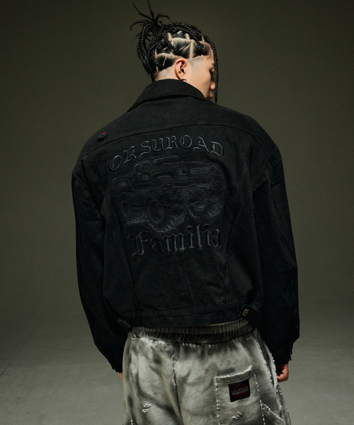 MWOONG(ムン)の「Oksuroad Washed Black Denim Trucker Jacket(デニムジャケット・レディース・その他・M1/M2)」の1枚目の写真