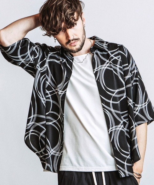 NO ID.(ノーアイディ)の「【NO ID.】Tuck Drape Half Sleeve BIG Shirt / タック ドレープ ハーフスリーブ ビッグ シャツ(シャツ/ブラウス・メンズ・ブラック/その他22/ホワイト・ONE SIZE)」の3枚目の写真