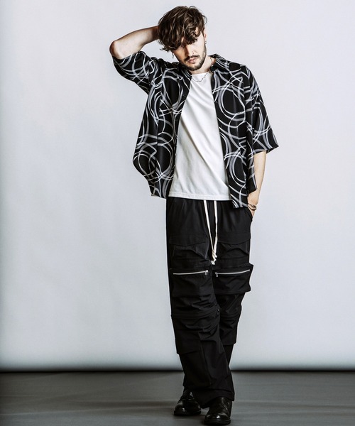 NO ID.(ノーアイディ)の「【NO ID.】Tuck Drape Half Sleeve BIG Shirt / タック ドレープ ハーフスリーブ ビッグ シャツ(シャツ/ブラウス・メンズ・ブラック/その他22/ホワイト・ONE SIZE)」の21枚目の写真
