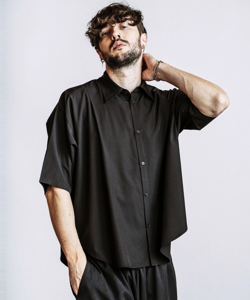 NO ID.(ノーアイディ)の「【NO ID.】Tuck Drape Half Sleeve BIG Shirt / タック ドレープ ハーフスリーブ ビッグ シャツ(シャツ/ブラウス・メンズ・ブラック/その他22/ホワイト・ONE SIZE)」の10枚目の写真