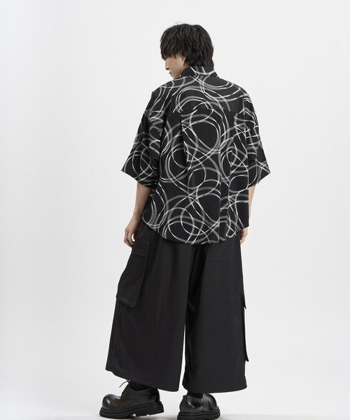 NO ID.(ノーアイディ)の「【NO ID.】Tuck Drape Half Sleeve BIG Shirt / タック ドレープ ハーフスリーブ ビッグ シャツ(シャツ/ブラウス・メンズ・ブラック/その他22/ホワイト・ONE SIZE)」の5枚目の写真