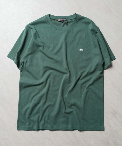 POLOCHAMPS（ポロチャンプス）の「【POLOCHAMPS/ポロチャンプス】 ワンポイント胸刺繍Tシャツ（PL24-101)（Tシャツ/カットソー・メンズ・ダークグリーン系/ブラック/ネイビー/オフホワイト/ベージュ/オレンジ/チャコール/杢グレー・L/XL/M）」の6枚目の写真
