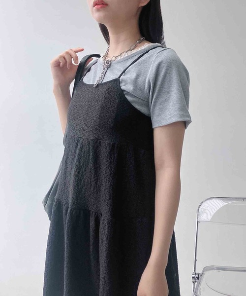 AS KNOW AS plus（アズノゥアズプラス）の「〇アジャスター付き ティアードキャミチュニック（チュニック・レディース・ブラック系/アイボリー系・FREE）」の14枚目の写真