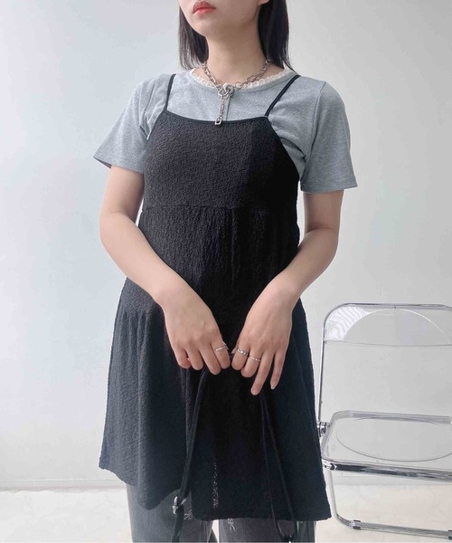 AS KNOW AS plus（アズノゥアズプラス）の「〇アジャスター付き ティアードキャミチュニック（チュニック・レディース・ブラック系/アイボリー系・FREE）」の16枚目の写真