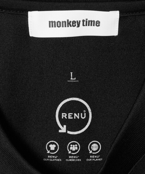 MONKEY TIME（モンキータイム）の「RENU シリーズ  ジャージー コード クルー（Tシャツ/カットソー・メンズ・ブラック/ダークグレー・S/M/L/XL）」の7枚目の写真