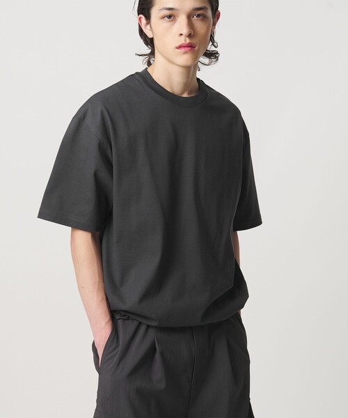 MONKEY TIME（モンキータイム）の「RENU シリーズ  ジャージー コード クルー（Tシャツ/カットソー・メンズ・ブラック/ダークグレー・S/M/L/XL）」の2枚目の写真