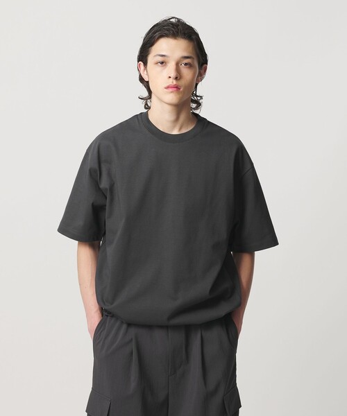 MONKEY TIME（モンキータイム）の「RENU シリーズ  ジャージー コード クルー（Tシャツ/カットソー・メンズ・ブラック/ダークグレー・S/M/L/XL）」の4枚目の写真