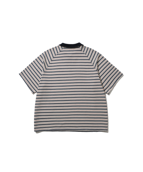 ANGLAN(アングラン)の「Striped Raglan Half-Zip Polo - Navy(ポロシャツ・メンズ・その他・ONE SIZE)」の8枚目の写真