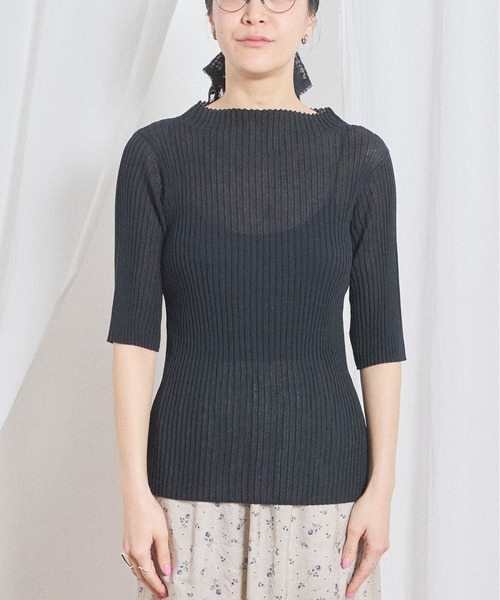 fig London(フィグロンドン)の「Lilly half sleeve(ニット/セーター・レディース・アッシュグレー/ブラック・FREE)」の7枚目の写真