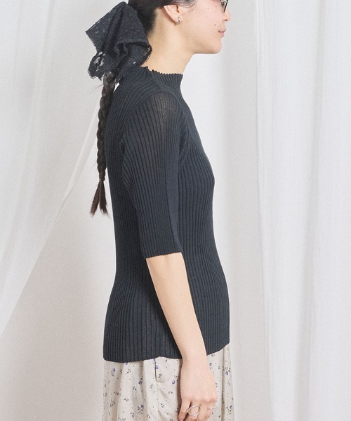 fig London(フィグロンドン)の「Lilly half sleeve(ニット/セーター・レディース・アッシュグレー/ブラック・FREE)」の8枚目の写真