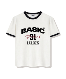 BASIC LABEL（ベーシックラベル）の「91 Basic Ringer Loose Fit Short-Sleeved T-Shirt 4 Color [BLSE_4003]（Tシャツ/カットソー）」