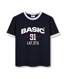 BASIC LABEL（ベーシックラベル）の「91 Basic Ringer Loose Fit Short-Sleeved T-Shirt 4 Color [BLSE_4003]（Tシャツ/カットソー）」