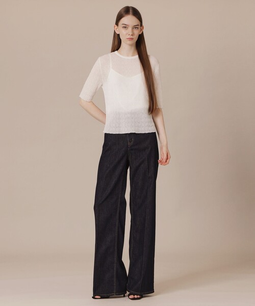 MACKINTOSH LONDON(マッキントッシュ ロンドン)の「【婦人画報6月号掲載】リンクルニットプルオーバー(Tシャツ/カットソー・レディース・パープル系その他4/ブルー/ホワイト・38)」の4枚目の写真