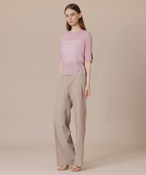 MACKINTOSH LONDON(マッキントッシュ ロンドン)の「【婦人画報6月号掲載】リンクルニットプルオーバー(Tシャツ/カットソー・レディース・パープル系その他4/ブルー/ホワイト・38)」の6枚目の写真