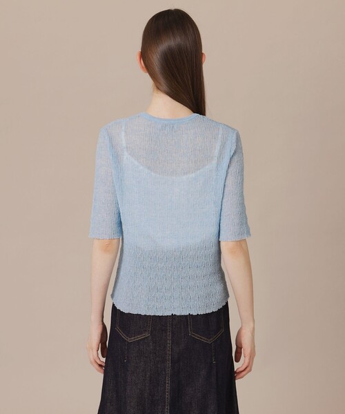 MACKINTOSH LONDON(マッキントッシュ ロンドン)の「【婦人画報6月号掲載】リンクルニットプルオーバー(Tシャツ/カットソー・レディース・パープル系その他4/ブルー/ホワイト・38)」の9枚目の写真