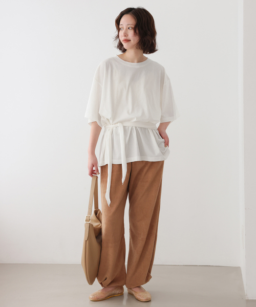 ONIT（オニット）の「《追加》Plus by ONIT/オニット SLOBE別注 スカーフ付Tシャツ（Tシャツ/カットソー・レディース・ベージュ系その他/ホワイト・FREE）」の4枚目の写真