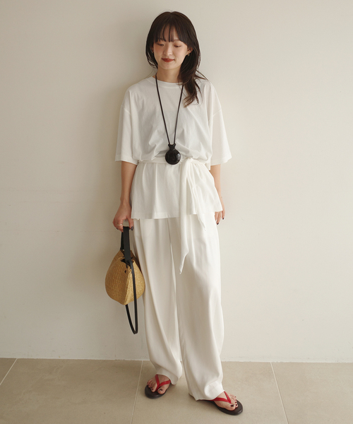 ONIT（オニット）の「《追加》Plus by ONIT/オニット SLOBE別注 スカーフ付Tシャツ（Tシャツ/カットソー・レディース・ベージュ系その他/ホワイト・FREE）」の11枚目の写真