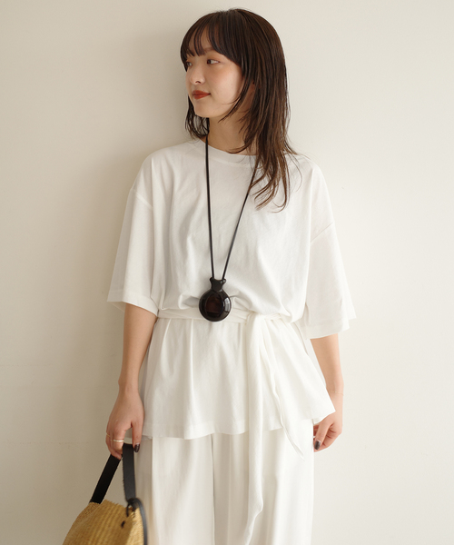ONIT（オニット）の「《追加》Plus by ONIT/オニット SLOBE別注 スカーフ付Tシャツ（Tシャツ/カットソー・レディース・ベージュ系その他/ホワイト・FREE）」の13枚目の写真